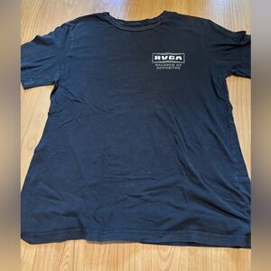 RVCA Black Short Sleeve Tee with Chest Logo - Men’s Regular Fit Small